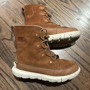 Sorel size 5 Unisex Children's Explorer Lace Waterproof Boots suede leather